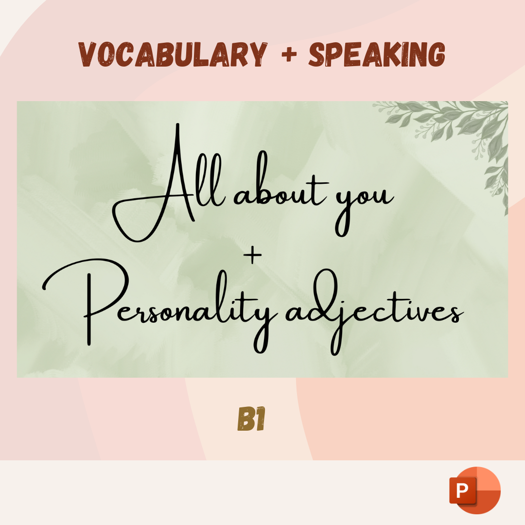 Product image - All about myself + Personality adjectives + Self-reflection questions